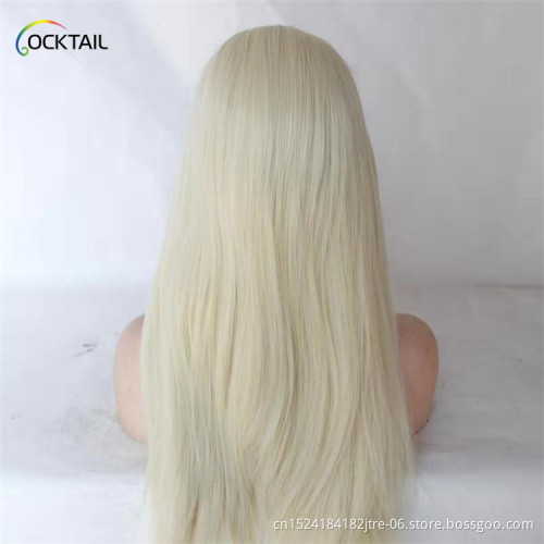 short blonde synthetic full lace wig, free part hand tied afro african american full lace synthetic wig with baby hair